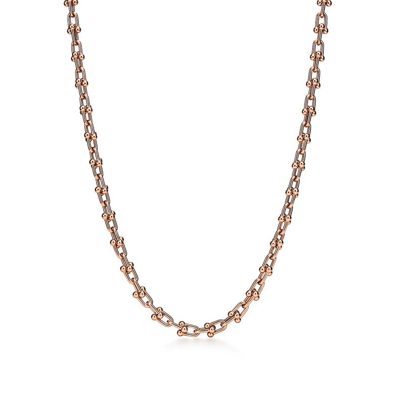 Tiffany HardWear Micro Link Necklace in Rose Gold, , hi-res