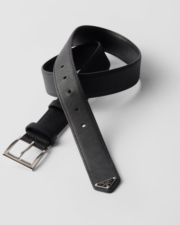 Saffiano leather belt, , hi-res