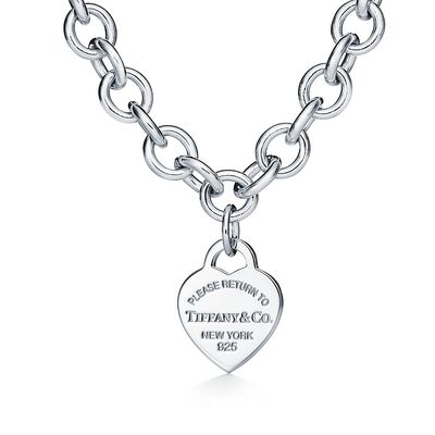 Return to Tiffany™ Heart Tag Chain Link Necklace in Silver
