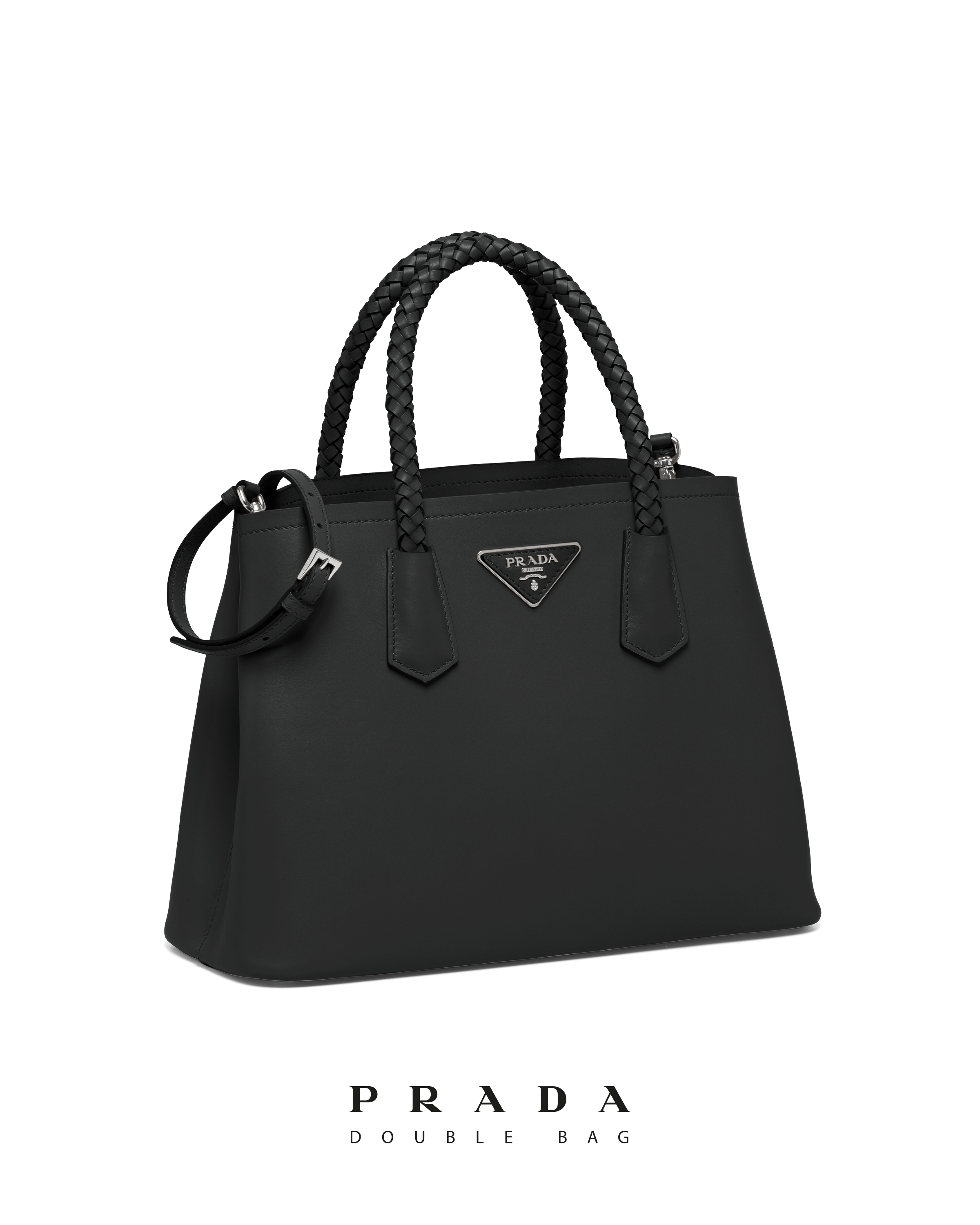Prada Prada Double medium leather handbag Tote | Heathrow Boutique