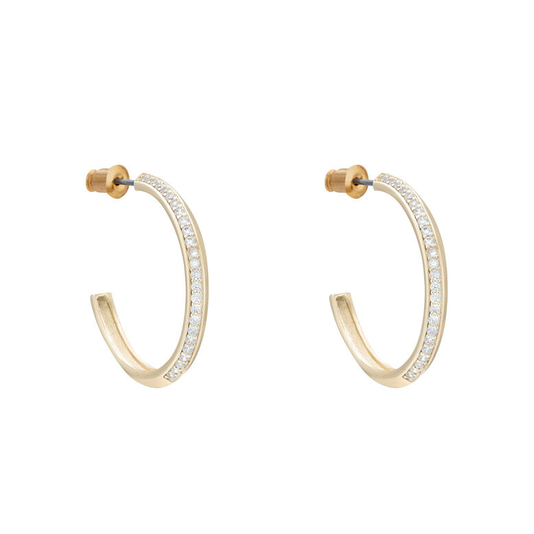 Crystal Hoop Earrings, , hi-res