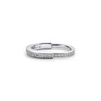 Tiffany Lock Ring in White Gold with Pavé Diamonds - Size 5