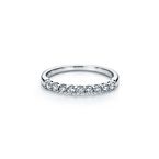Tiffany Forever Band Ring in Platinum with a Half-circle of Diamonds, 2.2 mm - Size 6 1/2