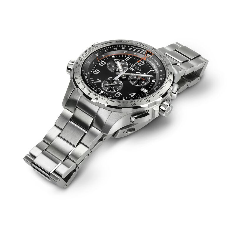 Khaki Aviation X-Wind GMT Chrono Quartz 46mm Mens Watch Black, , hi-res