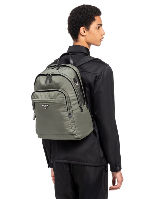 Re-Nylon and Saffiano leather backpack, , hi-res