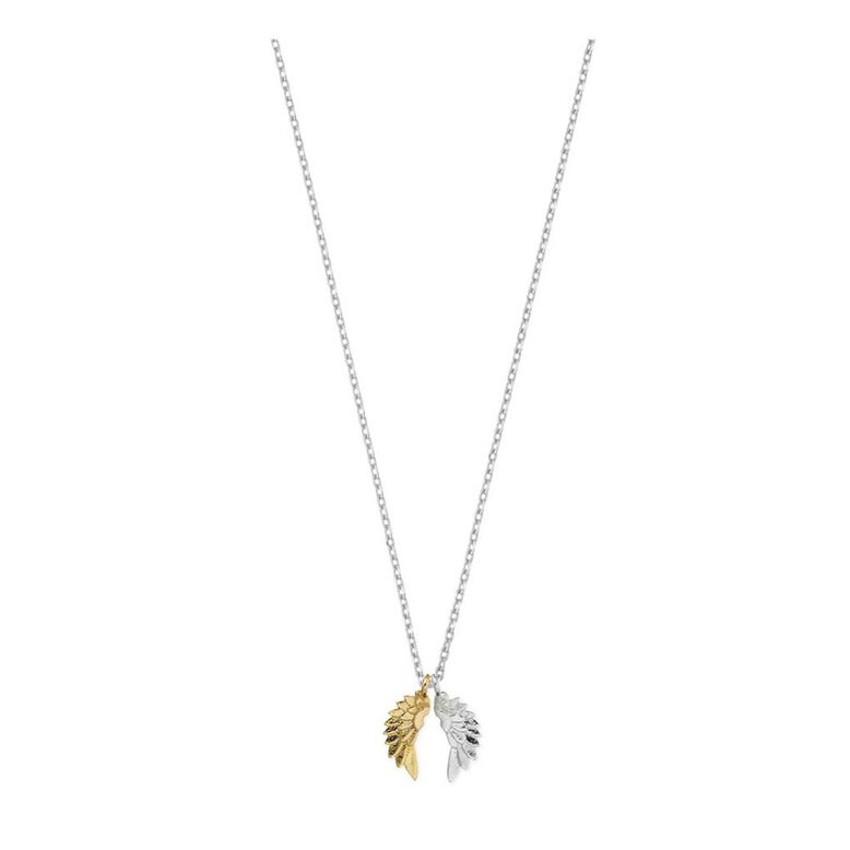 Wing Silver Gold Plated Necklace - Silver, , hi-res