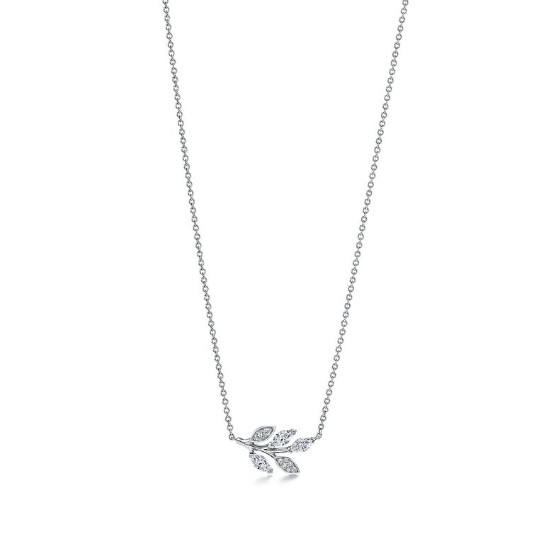Tiffany Victoria&reg; diamond vine pendant in platinum, , hi-res