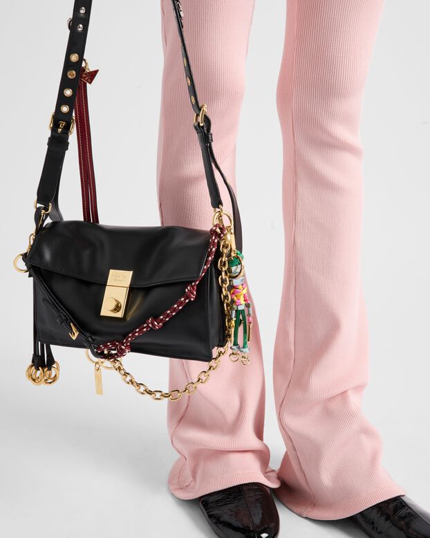 Prada Soft Sound small leather shoulder bag with charms, , hi-res