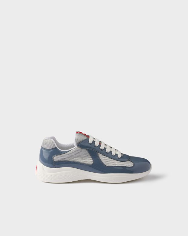 Patent leather and technical fabric Prada America's Cup sneakers, , hi-res