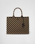 Prada Symbole embroidered fabric tote bag