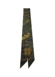 Skinny Reversible Etched Knight Silk Scarf, , hi-res