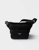 Re-Nylon and leather shoulder bag, , hi-res