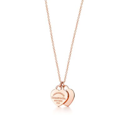 Return to Tiffany™ Double Heart Tag Pendant in Rose Gold, Mini