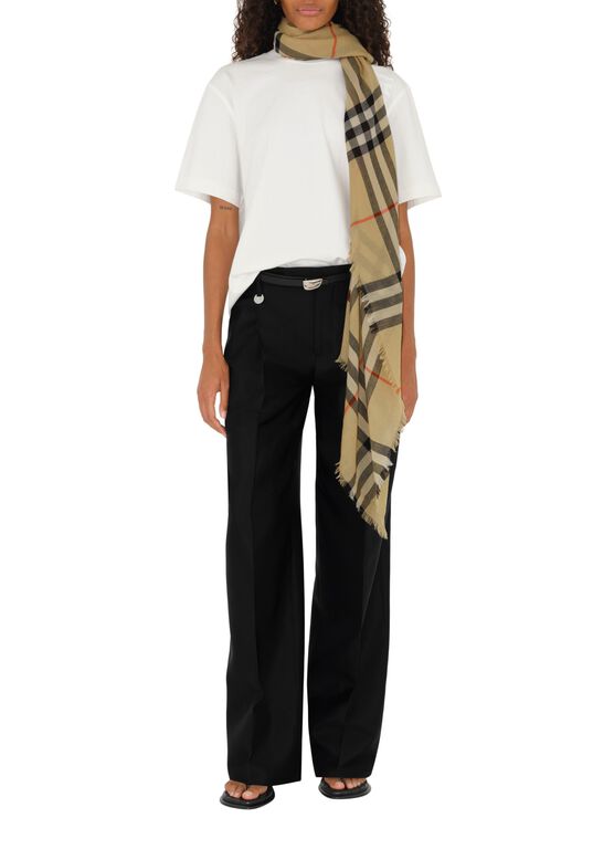 Check Wool Scarf, , hi-res