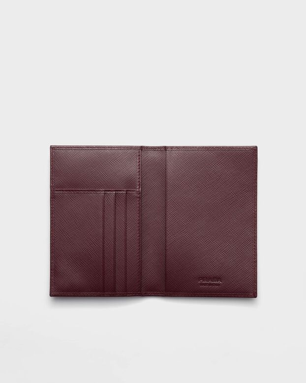Saffiano leather passport holder, , hi-res