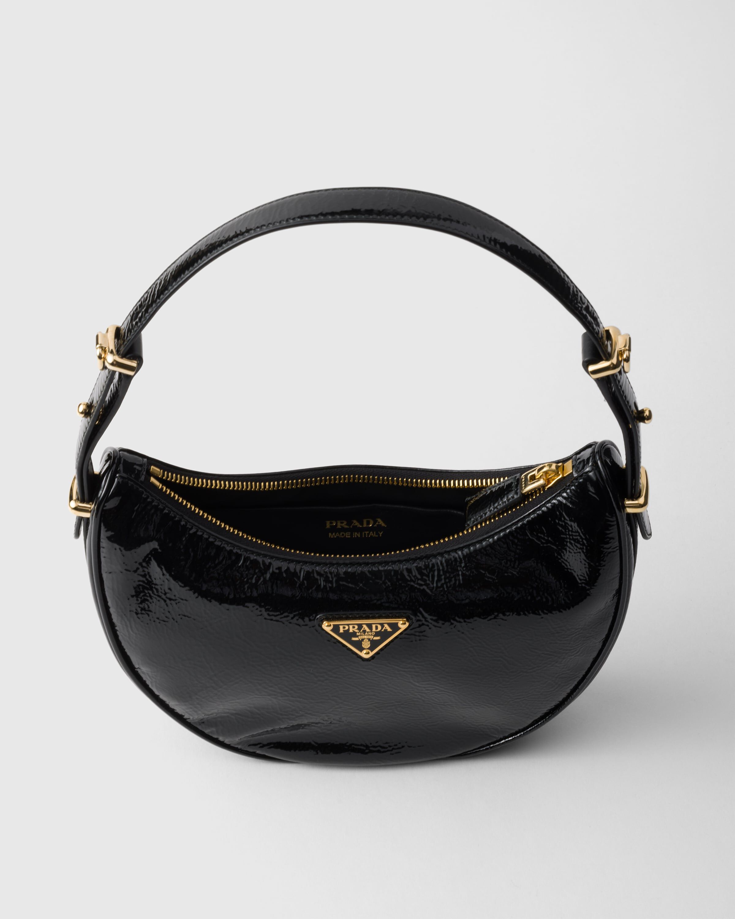Prada Arque naplak patent leather shoulder bag