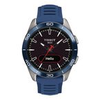 T-Touch Connect Sport 44mm Unisex Watch Black With Blue Silicone Strap