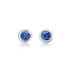 Elsa Peretti® Color by the Yard earrings in platinum with sapphires.