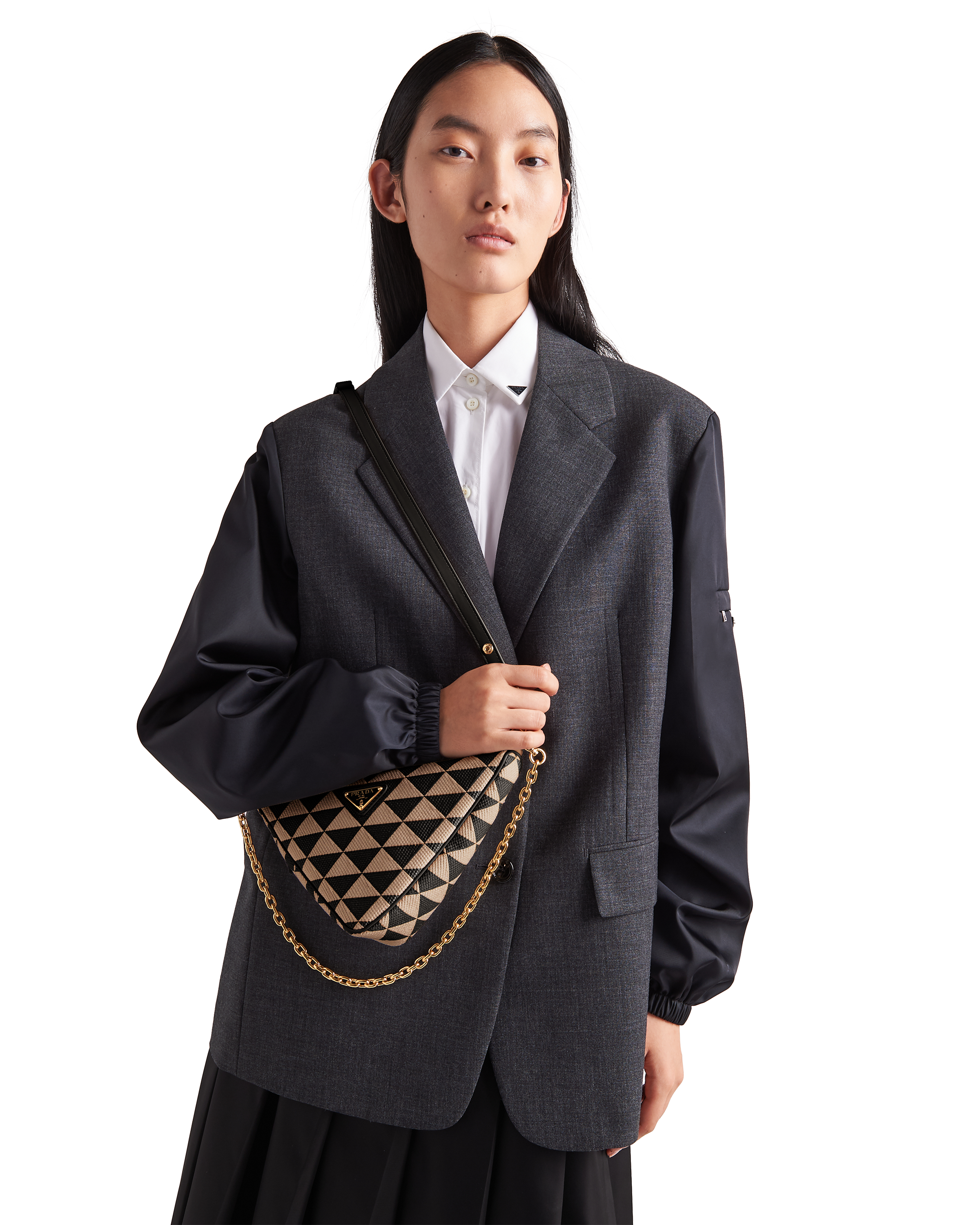 T Monogram Jacquard Embroidered Mini Bucket Bag: Women's Handbags