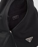 Re-Nylon and leather backpack, , hi-res