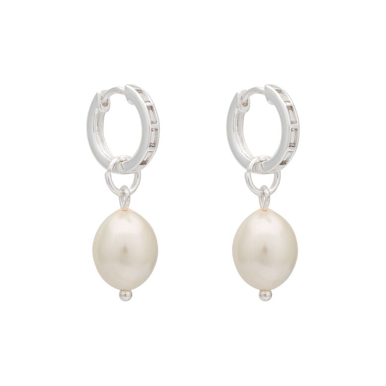 Multi Way Pearl Hoop Earrings, , hi-res