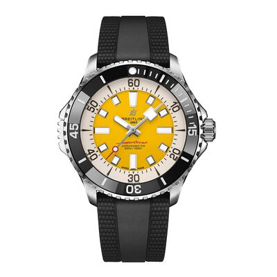 Superocean Automatic Code Yellow UK Edition 46mm Mens Watch Yellow Rubber