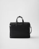 Re-Nylon and Saffiano leather briefcase, , hi-res