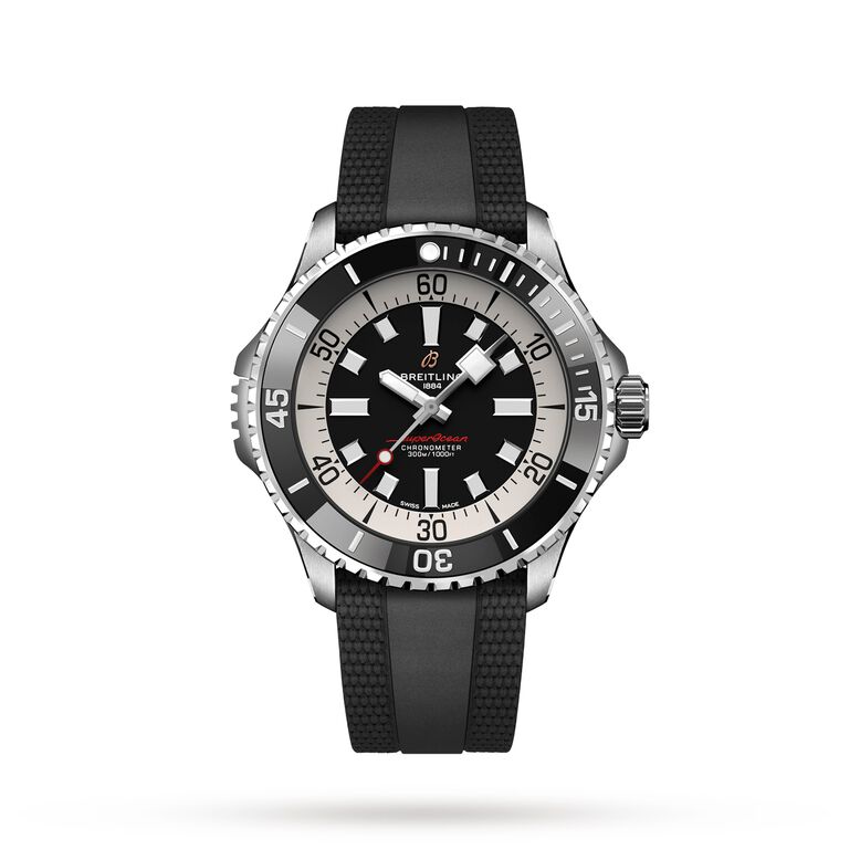 Superocean Automatic 46 Stainless Steel Rubber Strap Watch, , hi-res