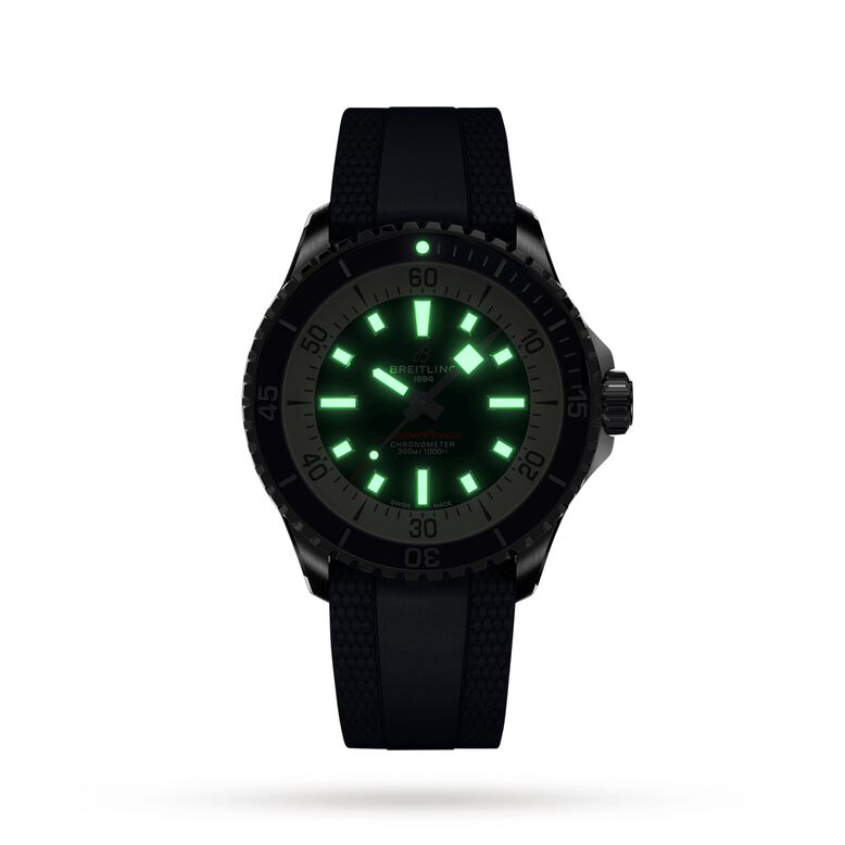 Superocean Automatic 42 Stainless Steel Rubber Strap Watch, , hi-res