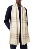 Wide Reversible Check Wool Silk Scarf, , hi-res