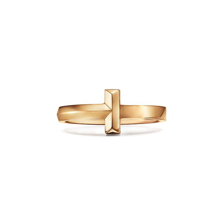 Tiffany T T1 Ring in Yellow Gold, 2.5 mm Wide - Size 7, , hi-res