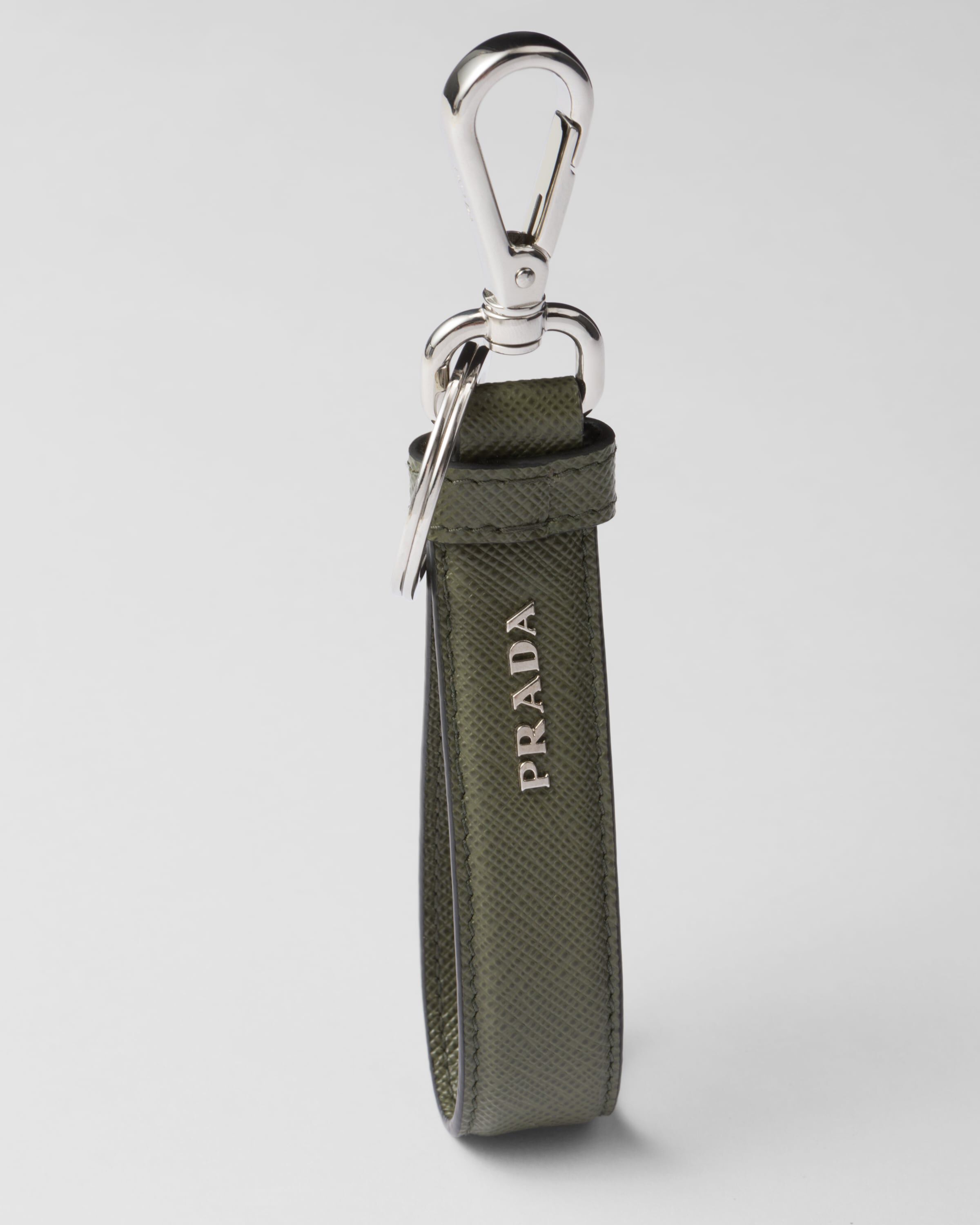 Saffiano leather keychain