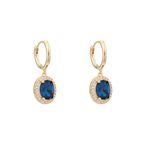Stunning Sapphire Drop Earrings Gold Blue