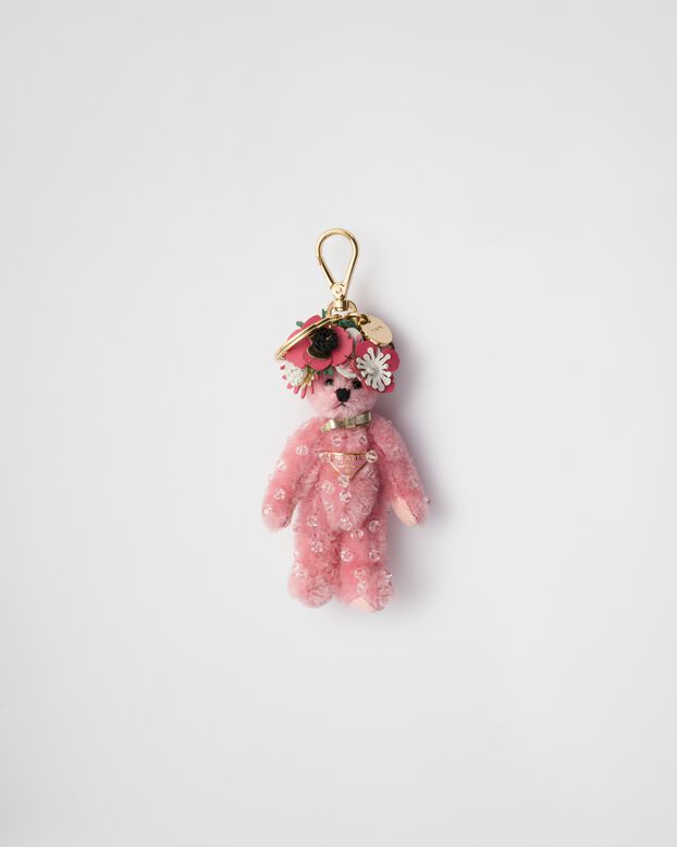 Teddy bag charm with metal ring, , hi-res