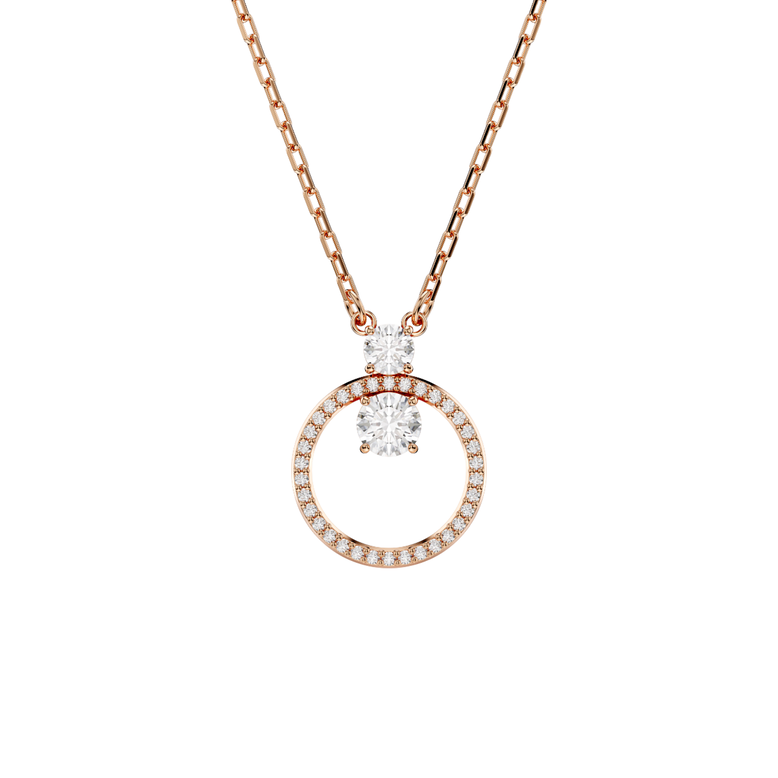Constella Round Pendant - White Rose Gold, , hi-res