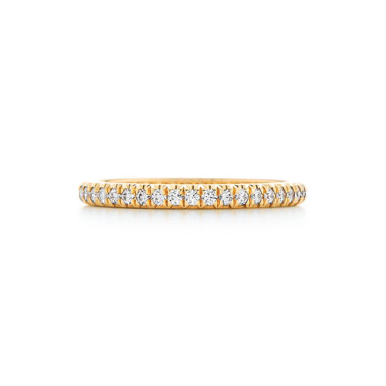 Tiffany Soleste Half Eternity Ring in Yellow Gold with Diamonds - Size 5 1/2, , hi-res