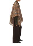 Reversible Check Cashmere Wool Cape, , hi-res