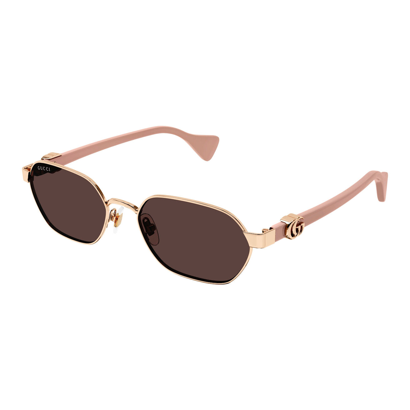 Gucci Women Sunglasses Rose Gold Lilac Oval GG1593S 004 NEW AUTHENTIC Gucci Metal Acetate Rectangular Frame Sunglasses GG1593S  main image 3