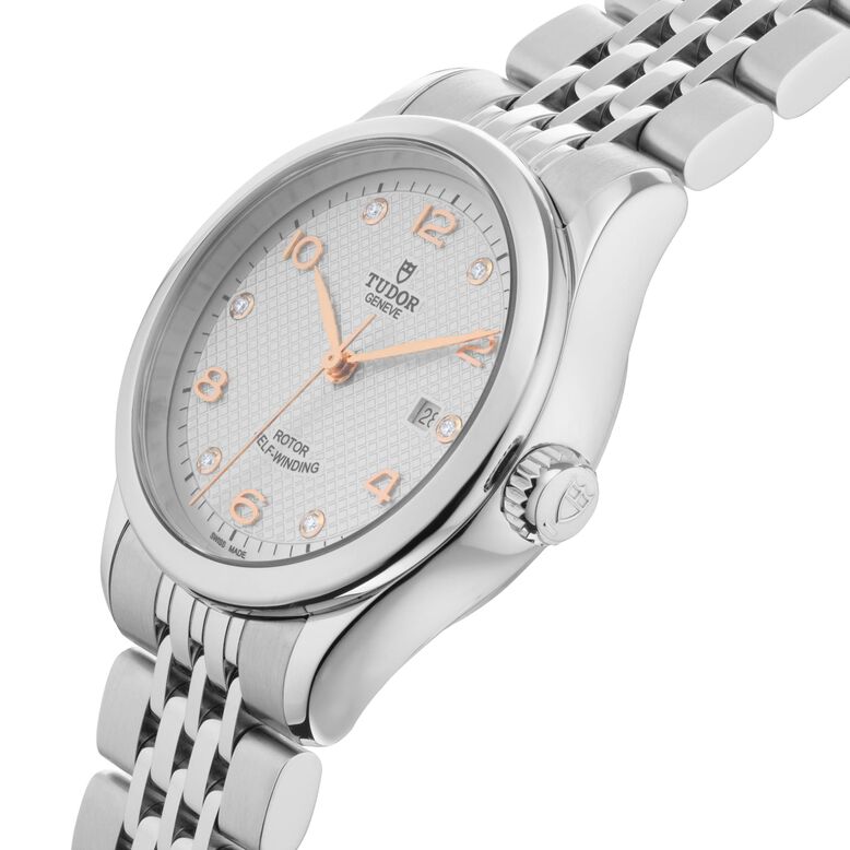 1926 28mm Ladies Watch Steel Case Diamond-Set Silver Dial, , hi-res