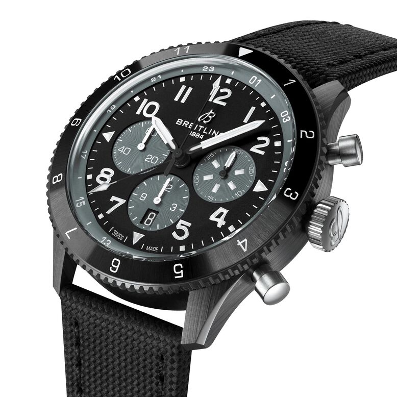 Super AVI B04 Chronograph GMT Mosquito Night Fighter 46mm Mens Watch Black, , hi-res