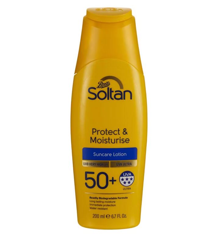 Soltan Protect &amp; Moisturise Suncare Lotion SPF50+ 200ml, , hi-res