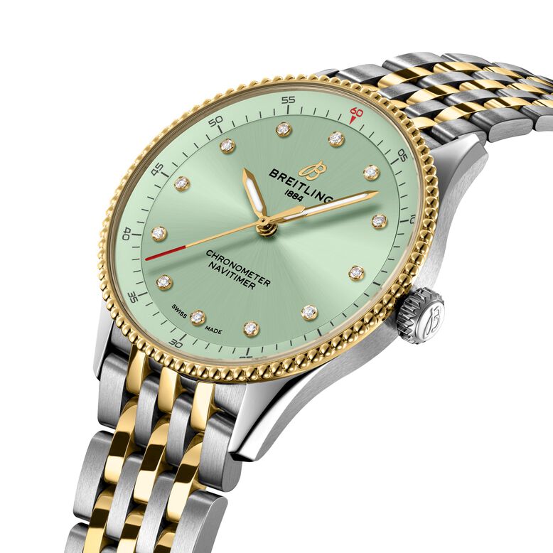 Navitimer 32mm Mint Green Dial Ladies Watch Exclusive to The Watches Of Switzerland Group, , hi-res