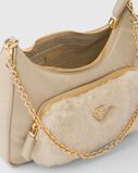Re-Nylon and shearling mini-bag, , hi-res