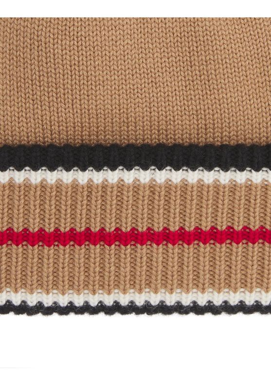 Reversible Icon Stripe Cashmere Cotton Beanie, , hi-res