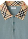 Check Collar Cotton Polo Shirt, , hi-res