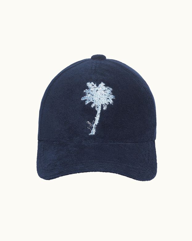 Beesley Palm Emrboidery Midnight Navy, , hi-res