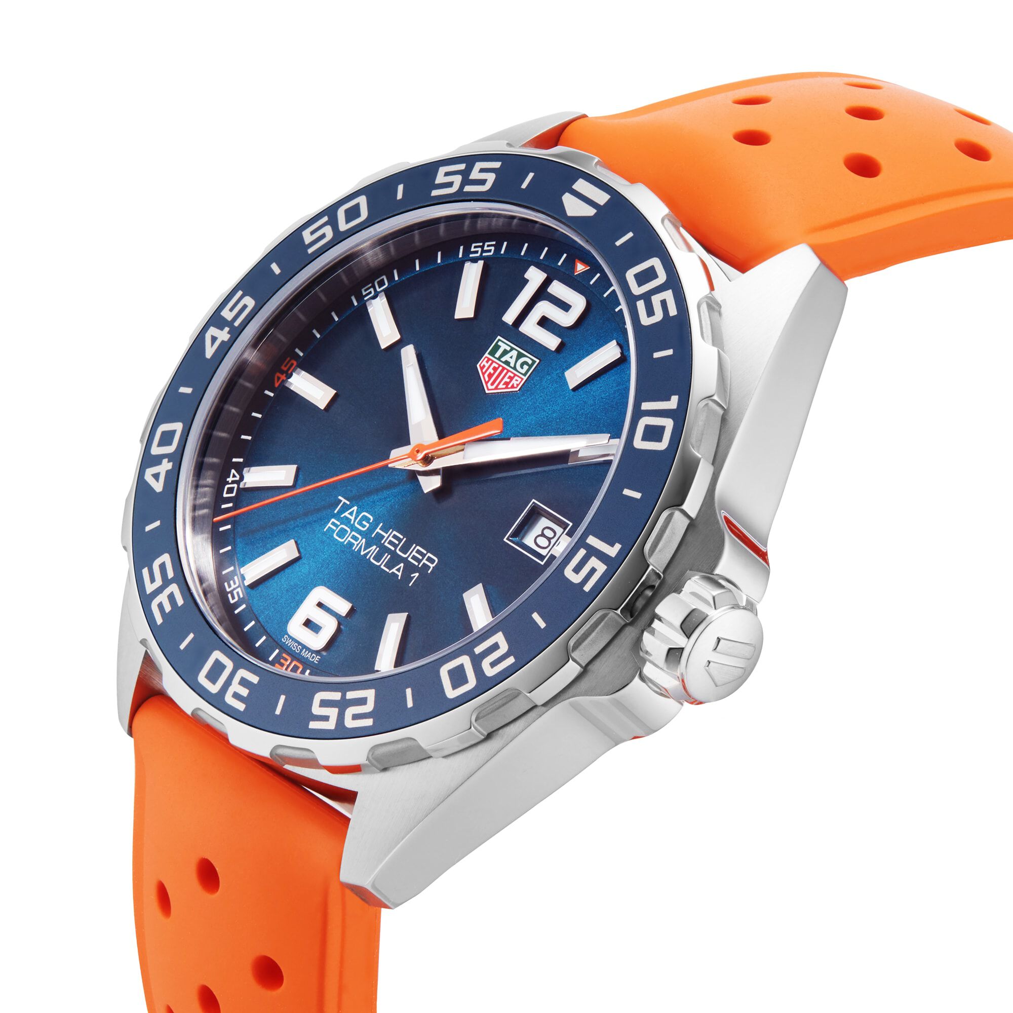 Bracelet Caoutchouc Orange TAG Heuer 21,5 Mm Pour Montre Formula 1 CAZ101B - Original