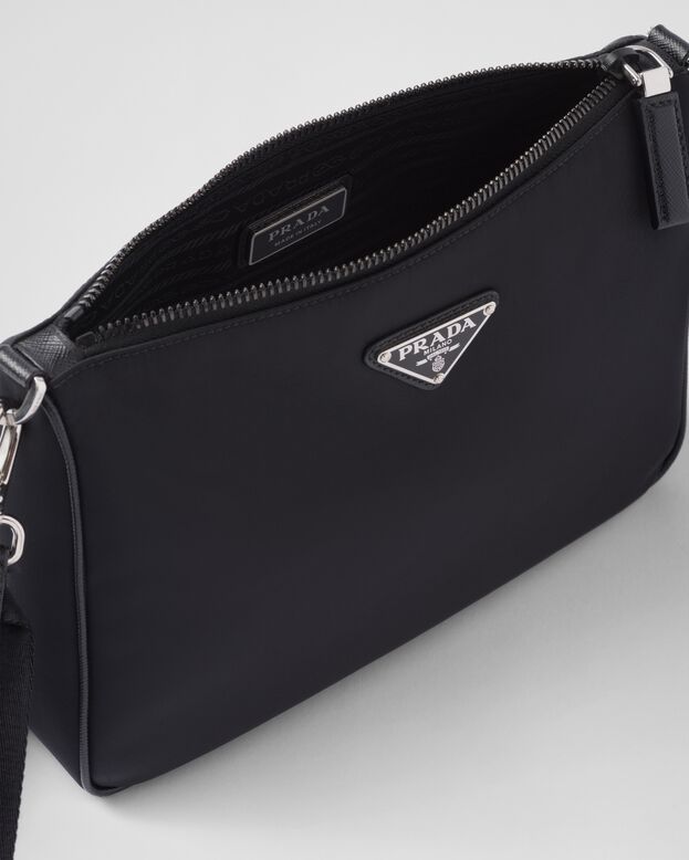 Re-Nylon and Saffiano leather shoulder bag, , hi-res