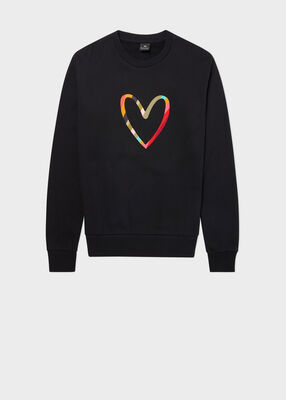 Women's Black Embroidered 'Swirl Heart' Sweatshirt 