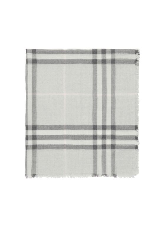 Wide Check Wool Scarf, , hi-res